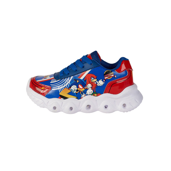 Tenis Infantil Modelo 0741 Color Azul Rey y Rojo con Personajes Animados