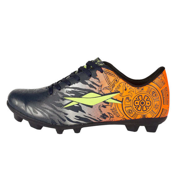 Tenis de Fútbol para Hombre Modelo 079-T en Color Marino, Naranja y Amarillo - Rendimiento y Estilo en el Campo