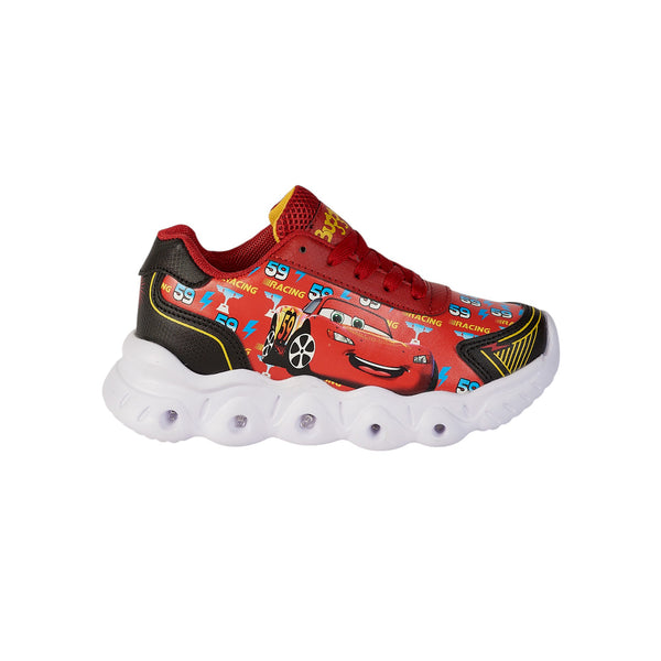 Tenis Rayo McQueen para Niño - Modelo 1111, Color Rojo con Luces LED