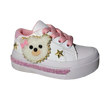 Tenis para Niña Modelo 0988 con Diseño de Osito y Detalles Dorados