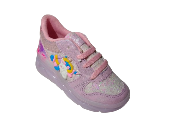 Tenis para Niña Modelo 014-UNI con Diseño de Unicornio y Detalles Brillantes