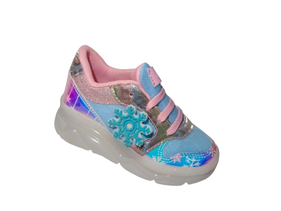 Tenis para Niña Modelo 014-FROZEN con Diseño de Copo de Nieve y Colores Brillantes