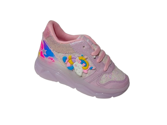 Tenis para Niña Modelo 014-UNI con Diseño de Unicornio y Detalles Brillantes