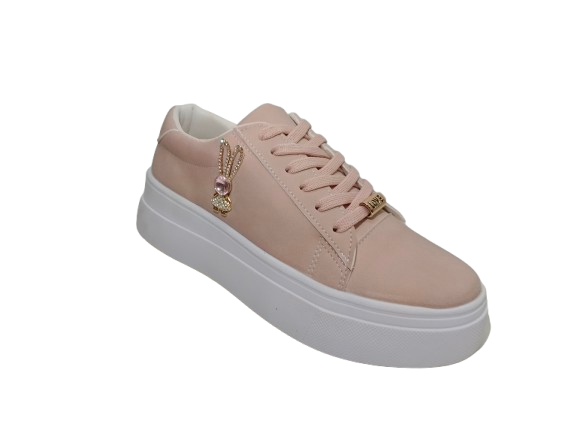 Tenis Rosas de Plataforma con Encanto de Conejito - Modelo 0445