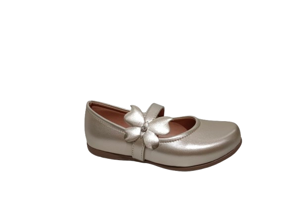 Zapatos Infantiles Dorados con Flor - Modelo 0321