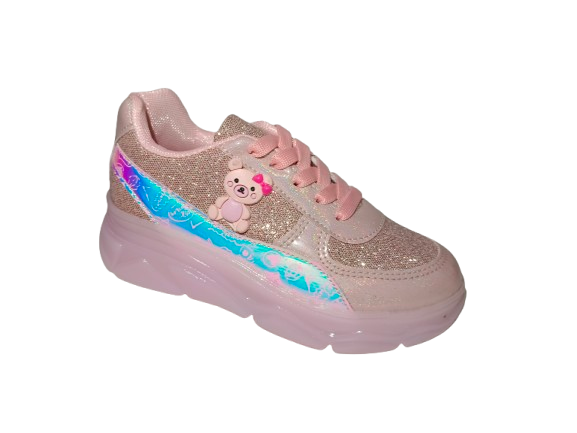 Tenis de Ensueño para Niñas - Modelo 1014 con Osito y Brillos