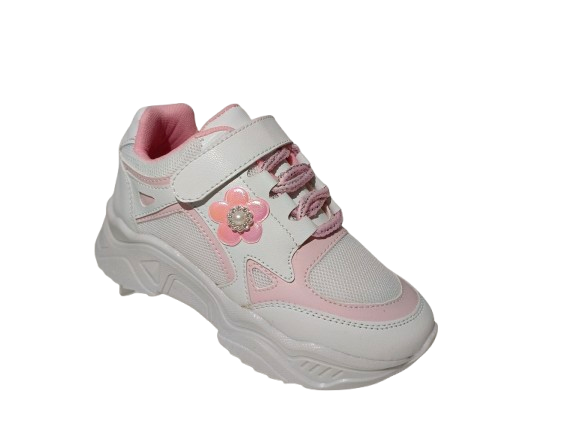 Tenis de Niña Modelo 0625: Comodidad y Estilo en Rosa y Blanco