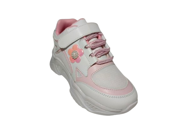 Tenis de Niña Modelo 0625: Comodidad y Estilo en Rosa y Blanco