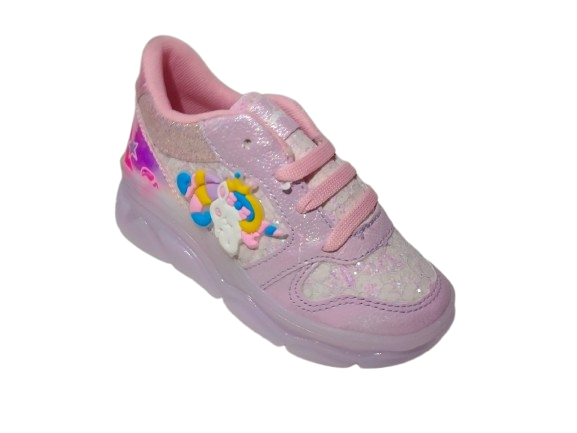 Tenis para Niña Modelo 014-UNI con Diseño de Unicornio y Detalles Brillantes