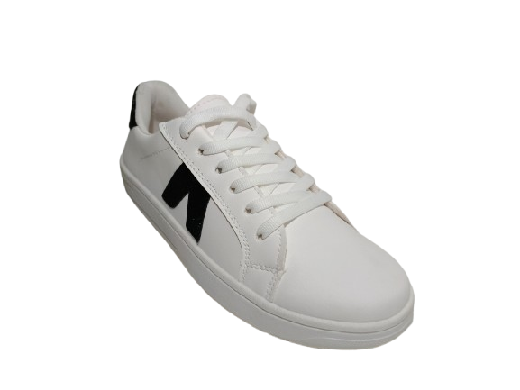 Tenis Casual para Dama Color Blanco con Detalle Negro - Modelo A7000