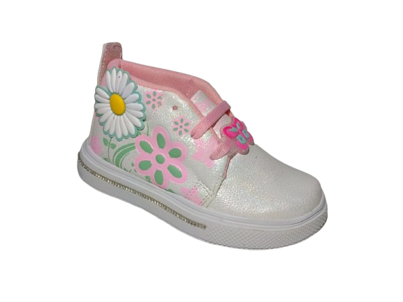 Tenis para Niña Modelo 027-FLOR con Diseño de Flores y Mariposas