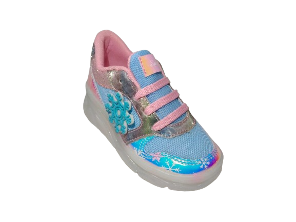 Tenis para Niña Modelo 014-FROZEN con Diseño de Copo de Nieve y Colores Brillantes